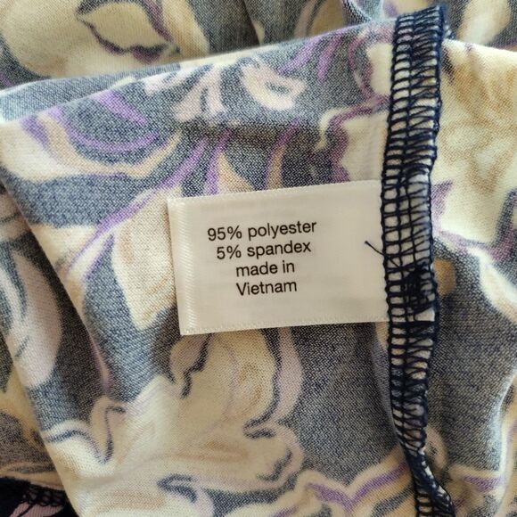 Lane Bryant Stretchy Peasant Blouse Blue Purple 18-20 Boho Popover Fractal - Picture 6 of 6